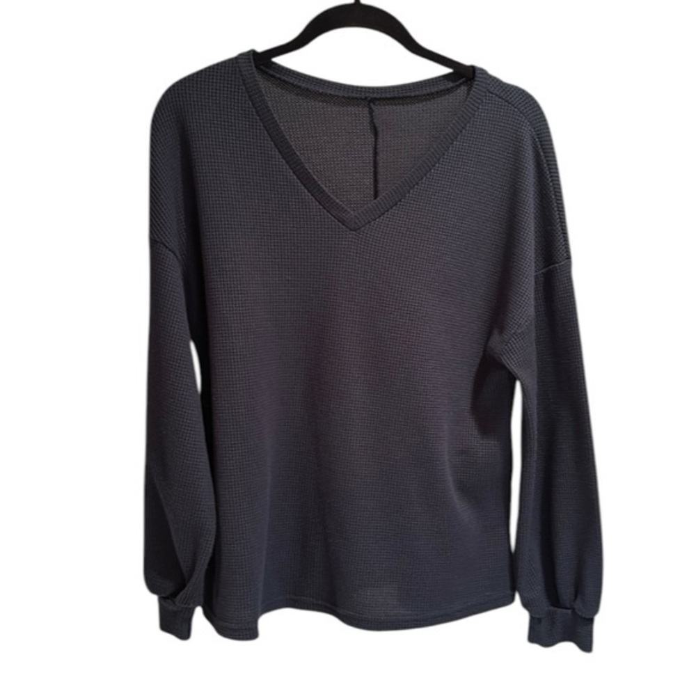 Shein women’s waffle weave navy long sleeved shirt Size XL